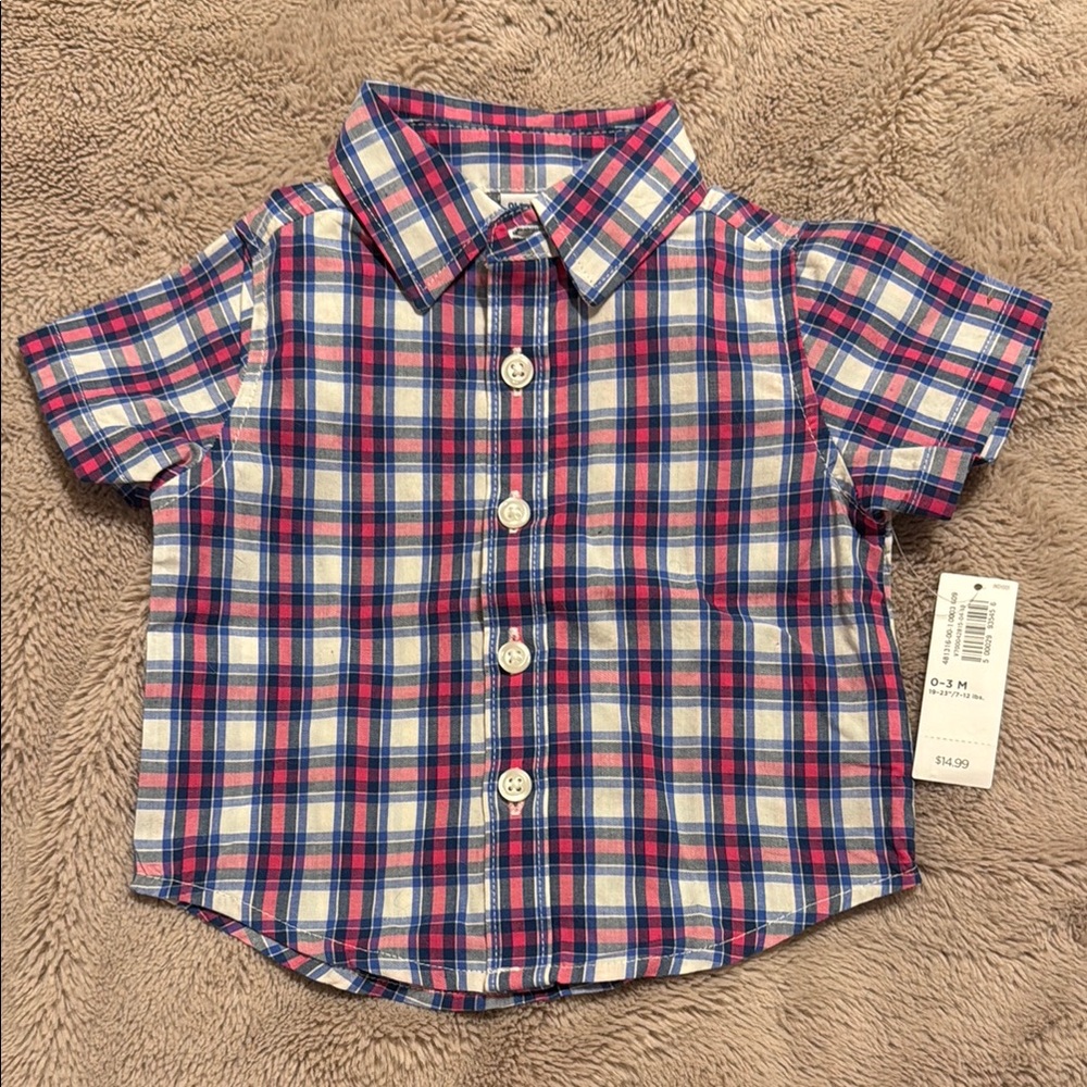 Old Navy Plaid Infant Boy Dress Shirt